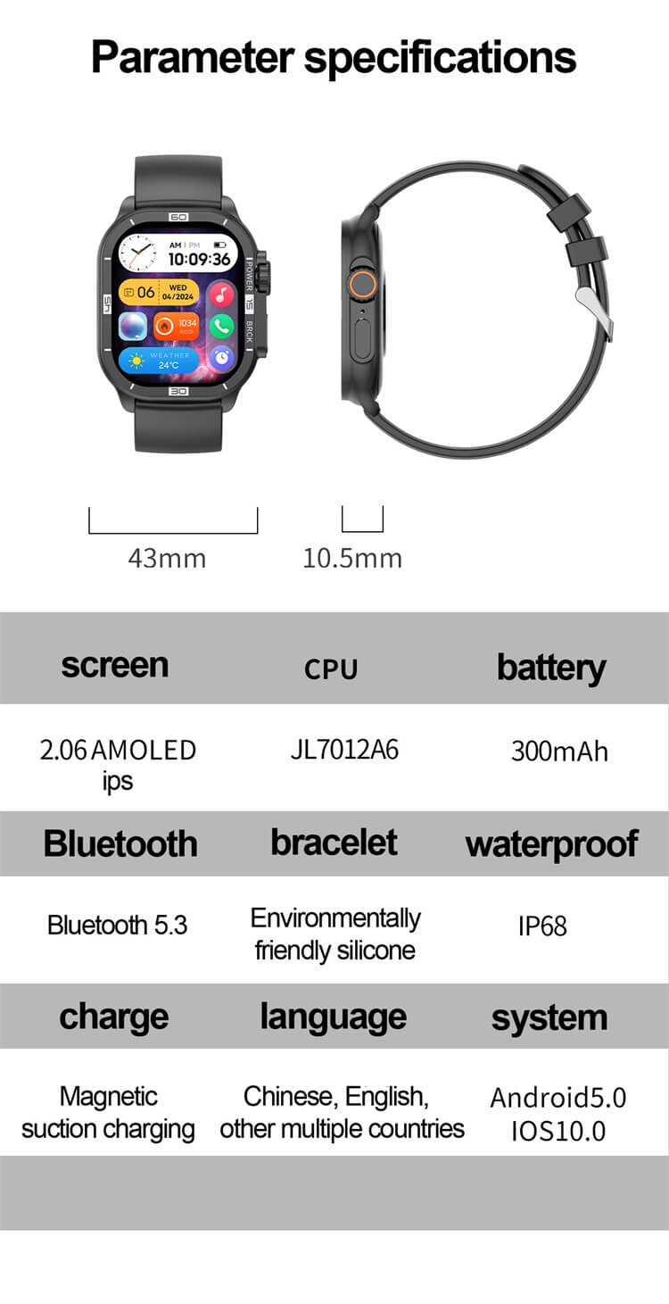 VS36 PRO Smartwatch 2.06 pulgadas Pantalla grande Moda Diseño de apariencia exquisita Efecto impermeable-Shenzhen Shengye Technology Co.,Ltd