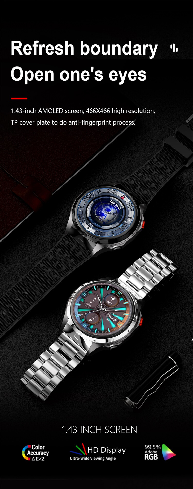 VS47 PRO Smartwatch 1.43 Inch AMOLED Screen Professional Sports Modes Various Straps Types Selection-Shenzhen Shengye Technology Co. Ltd