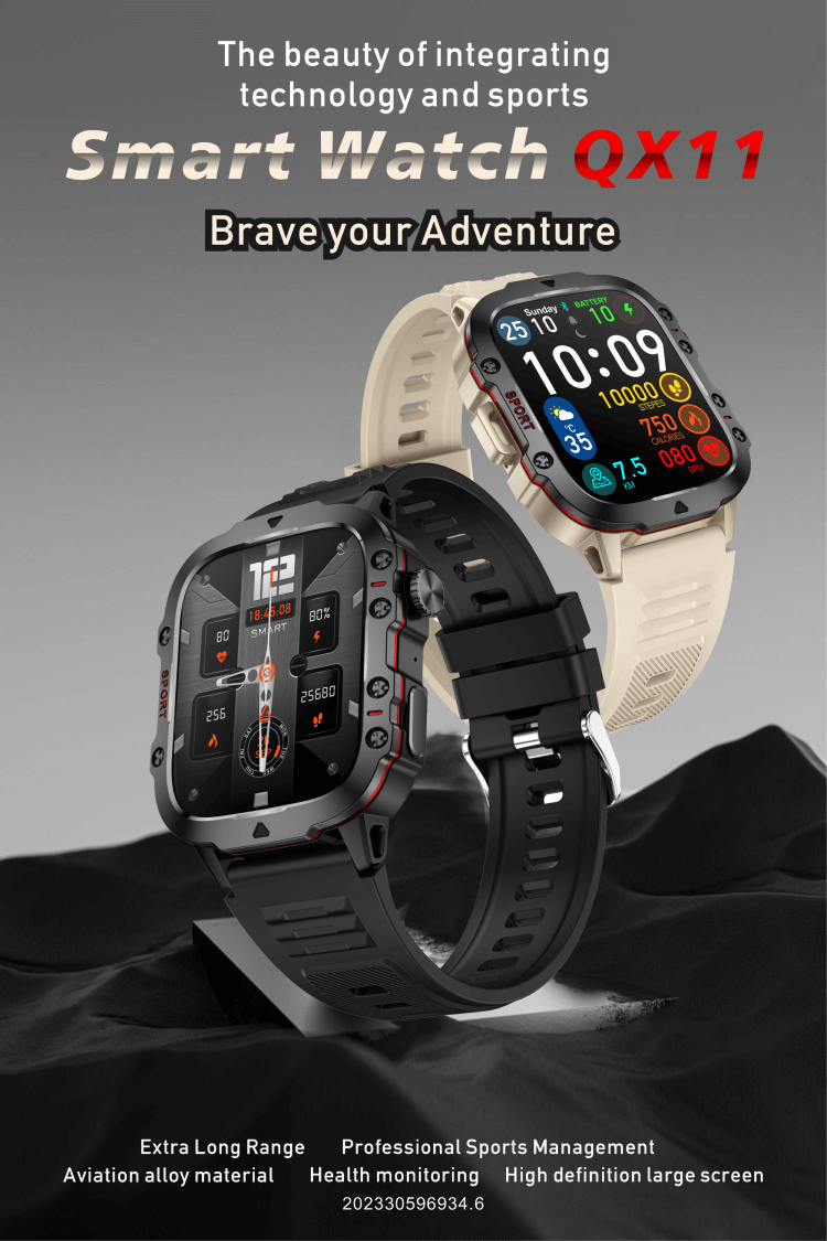 QX11 Smartwatch 1,96 pulgadas Pantalla grande y colorida Gestión deportiva profesional Esfera versátil-Shenzhen Shengye Technology Co.,Ltd