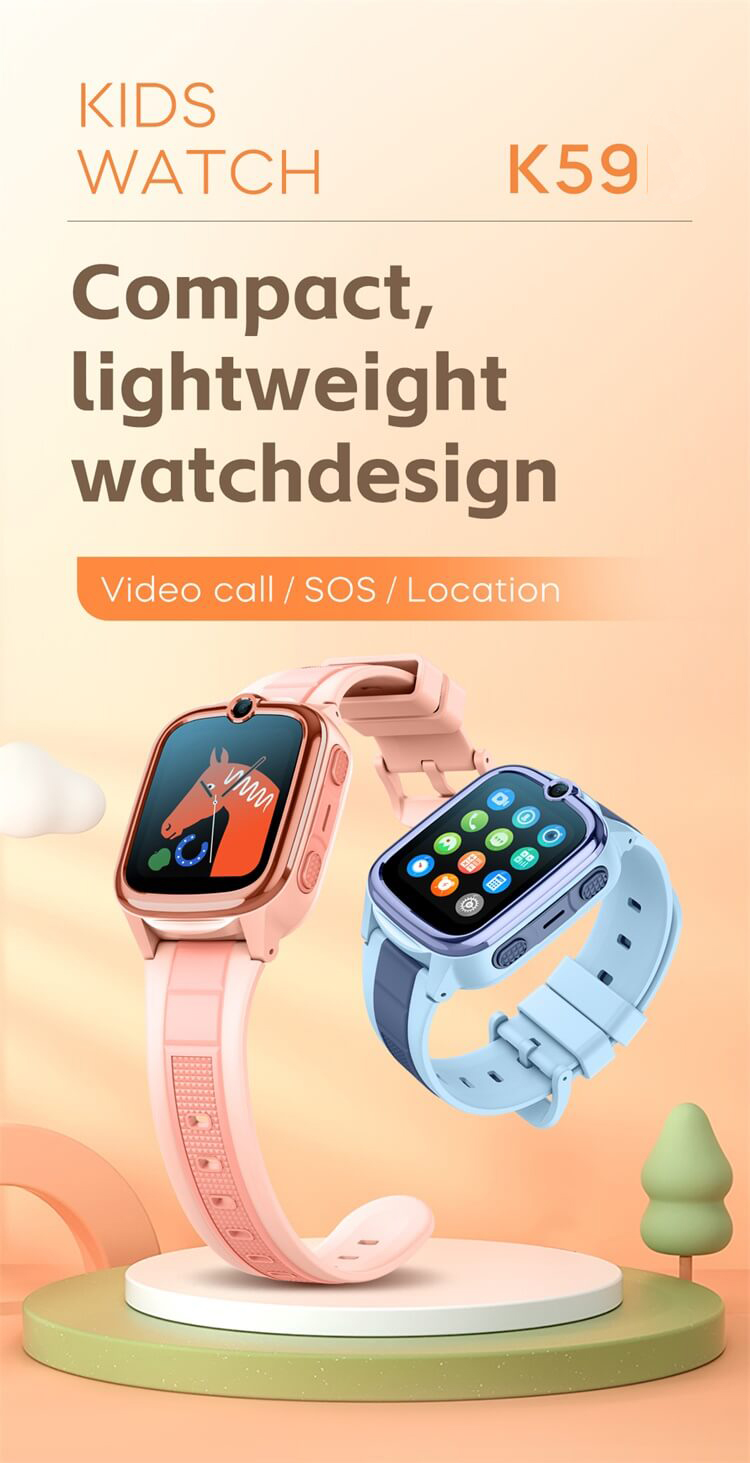 K59 smartwatch leve colorido crianças assistem 4g rede chamada de vídeo longa vida útil da bateria-shenzhen shengye technology co., ltd