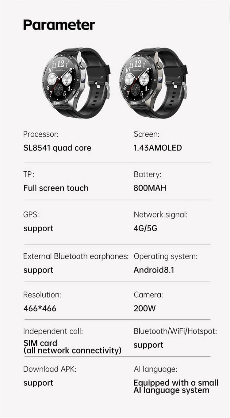 VG52 PRO Smartwatch 4G/5G Sim Card High Definition Remote Photography Long Endurance Time-Shenzhen Shengye Technology Co. Ltd