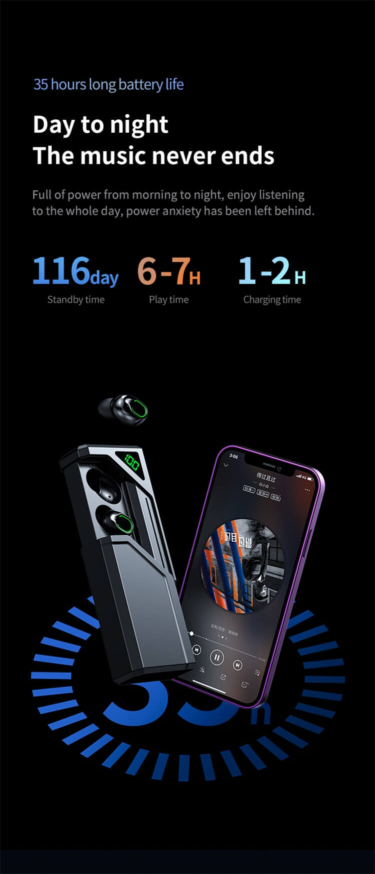 BQ70 Earbuds Fashion Starshine Black Dual Noise Reduction Emergency Mobile Power Supply-Shenzhen Shengye Technology Co. Ltd
