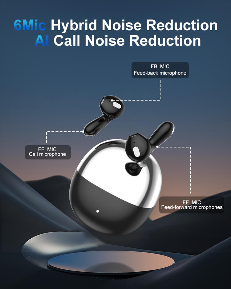 J12 Earbuds 6Mic Hybrid Noise Reduction New Fashionable Design Super Fast Charging-Shenzhen Shengye Technology Co. Ltd
