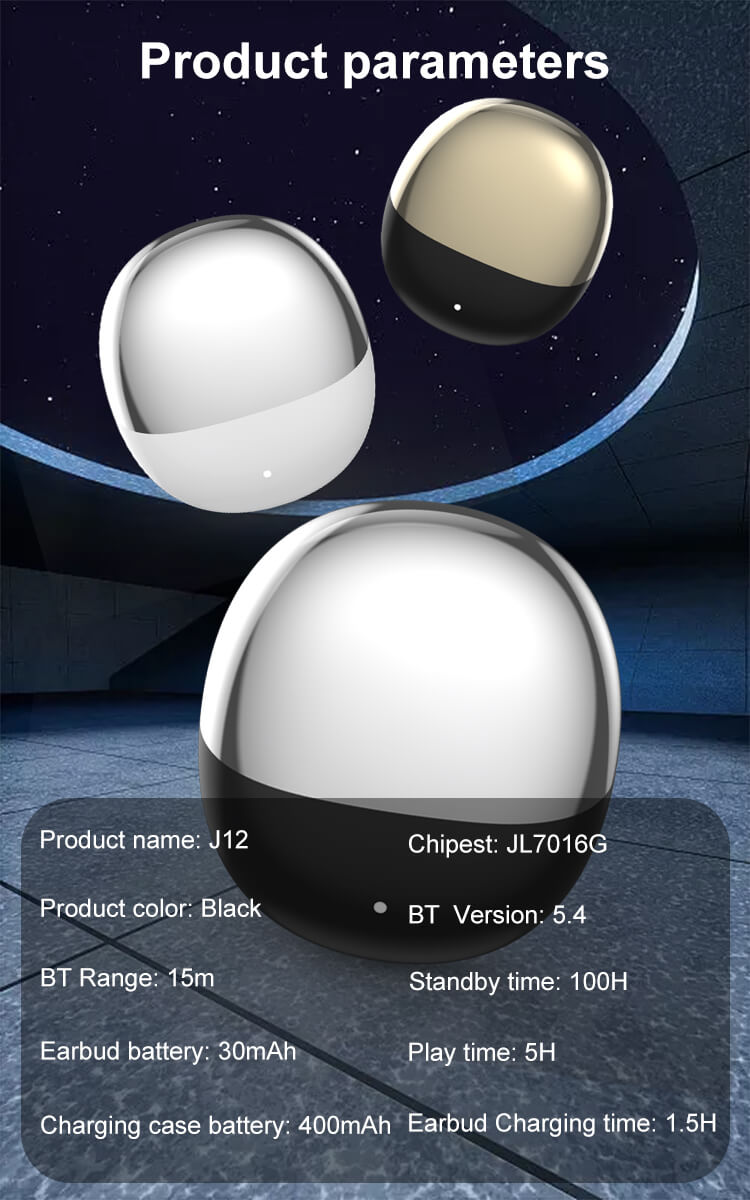 J12 Earbuds 6Mic Hybrid Noise Reduction New Fashionable Design Super Fast Charging-Shenzhen Shengye Technology Co. Ltd