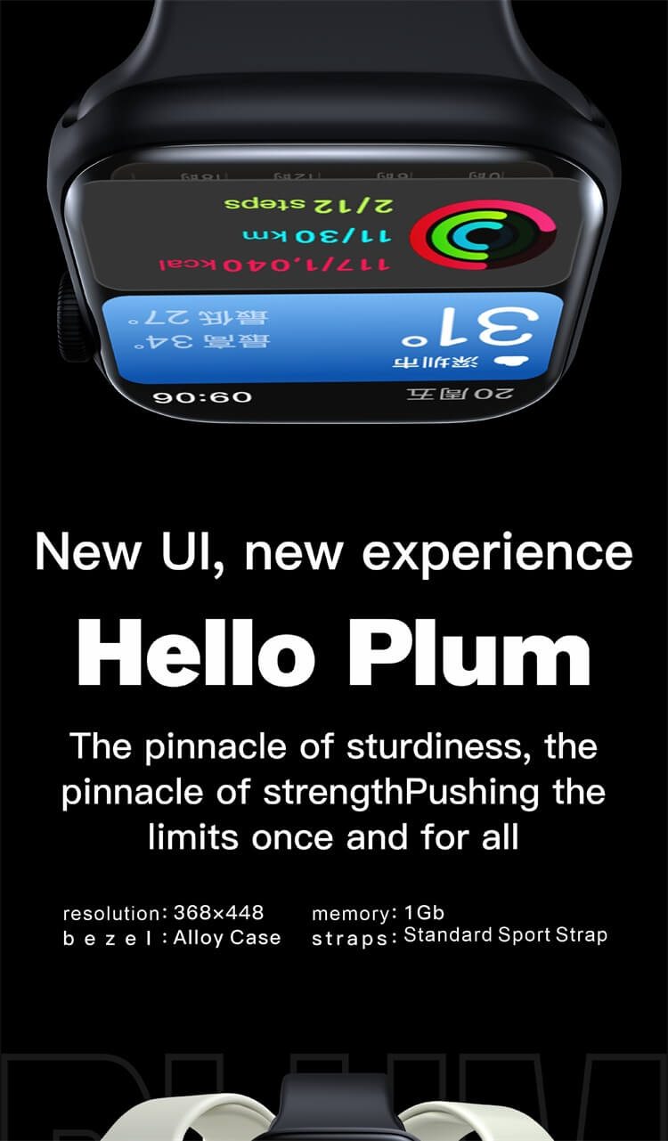 Hello Plum Smartwatch 2.04 Inches Large Screen Multiple Sports Modes Colorful Strap Selection-Shenzhen Shengye Technology Co.,Ltd