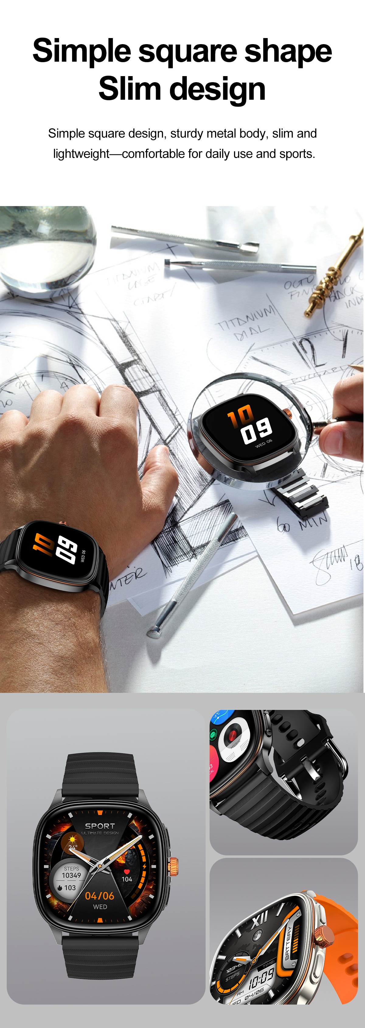 VALDUS VS21 PRO Health Monitoring Sports Smartwatch 1.73 Inch AMOLED Screen Supports Bluetooth Calls Activity Tracking Stylish Smart Watch-Shenzhen Shengye Technology Co.,Ltd