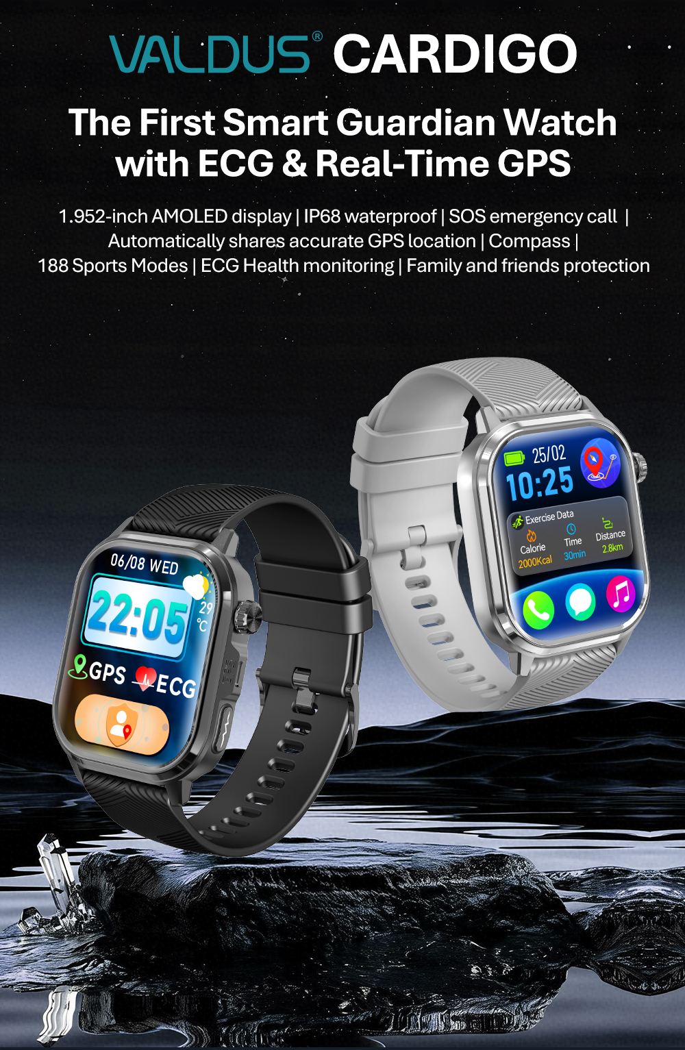 🌟VALDUS 2026 New Arrival — CARDIGO ECG + GPS Smartwatch！！！！-Shenzhen Shengye Technology Co.,Ltd