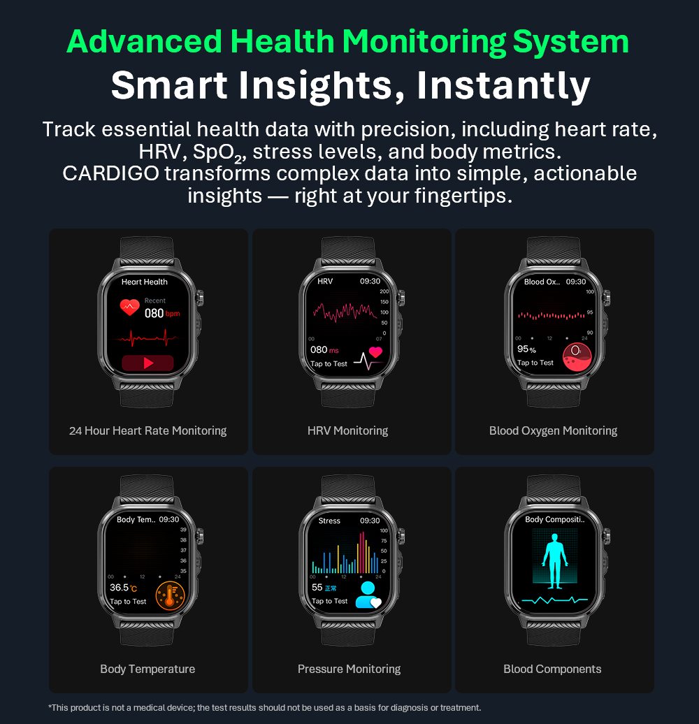 VALDUS 2026 New ECG+GPS Smart Watch Supports ECG Heart Rate Monitoring IP68 Waterproof Fitness Tracker CARDIGO Smartwatch-Shenzhen Shengye Technology Co.,Ltd