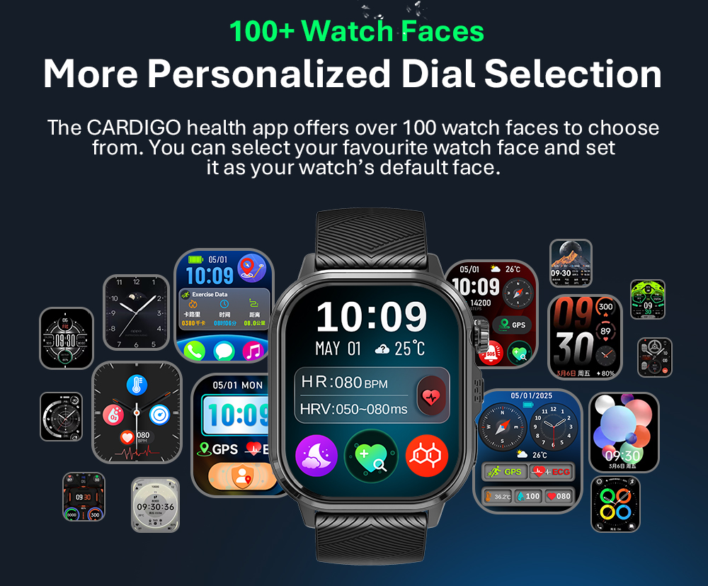 VALDUS 2026 New ECG+GPS Smart Watch Supports ECG Heart Rate Monitoring IP68 Waterproof Fitness Tracker CARDIGO Smartwatch-Shenzhen Shengye Technology Co.,Ltd