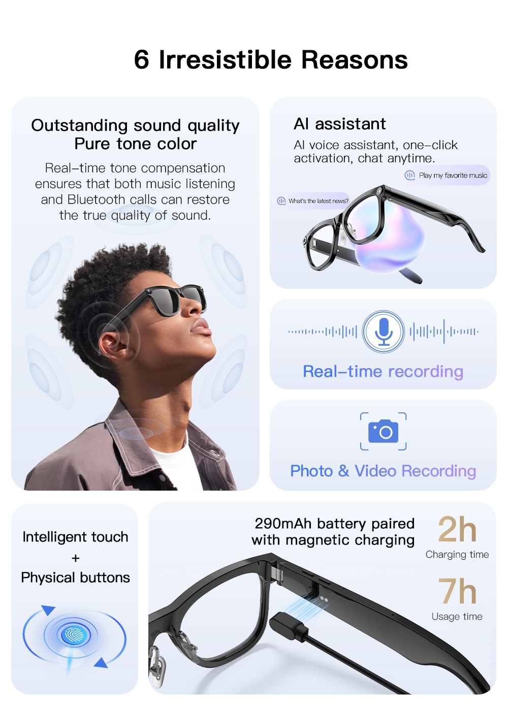 VALDUS 2026 New VIS02 Smart Glasses 800W HD Camera AI Translation Dual Microphone ENC Noise Reduction Smart Sunglasses-Shenzhen Shengye Technology Co.,Ltd