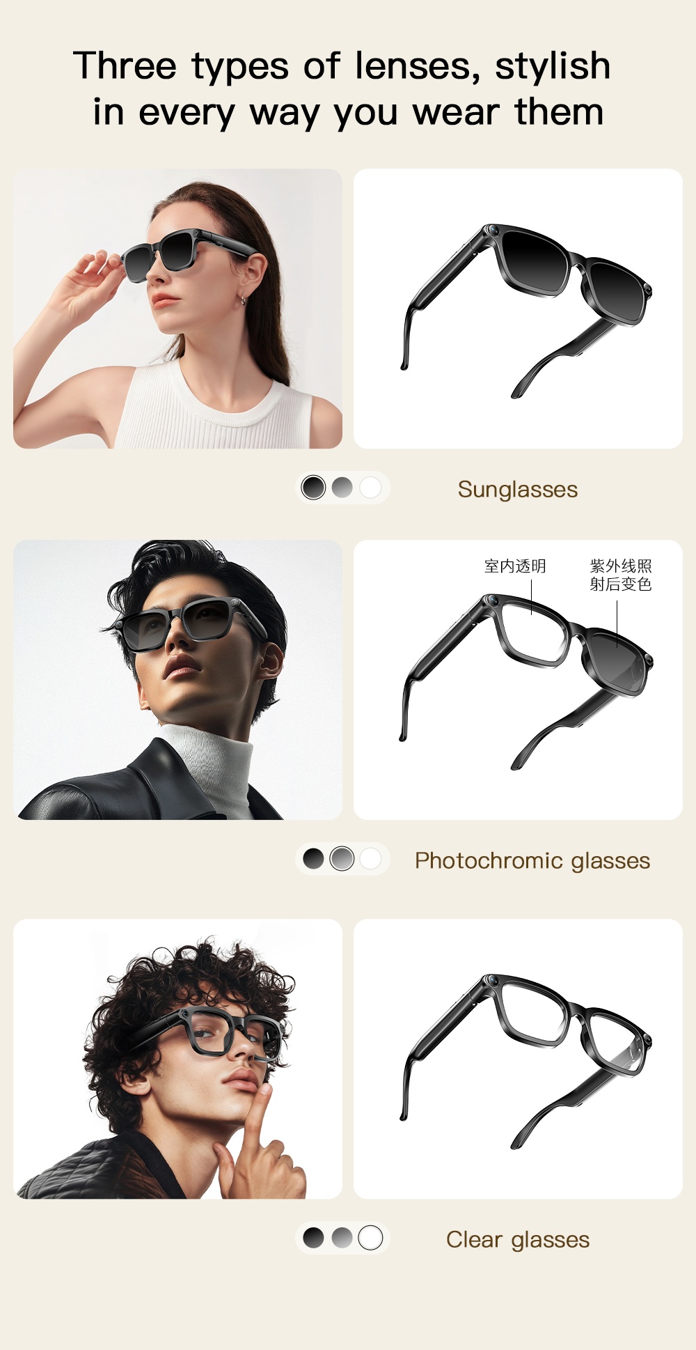 VALDUS 800W Pixel Smart Glasses with Camera, Smart Video Sunglasses Supporting Voice Recording, WiFi Transmission BT Calls VIS03 Smart Glasses-Shenzhen Shengye Technology Co.,Ltd