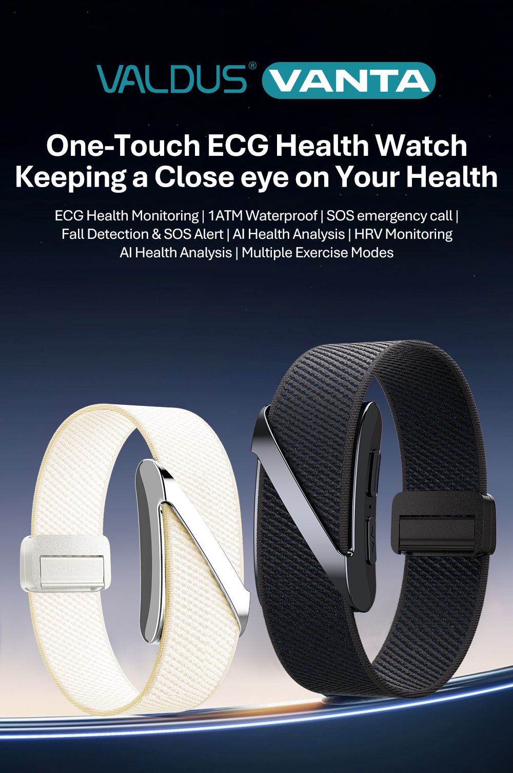 VALDUS VANTA New Screenless Smart Watch Supports ECG Monitoring Multiple Sports Modes Womens Health Reminder Screenless Smartwatch-Shenzhen Shengye Technology Co.,Ltd