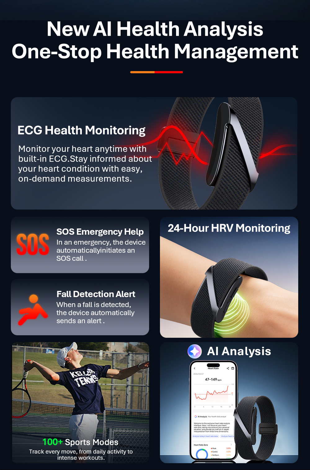 VALDUS VANTA New Screenless Smart Watch Supports ECG Monitoring Multiple Sports Modes Womens Health Reminder Screenless Smartwatch-Shenzhen Shengye Technology Co.,Ltd