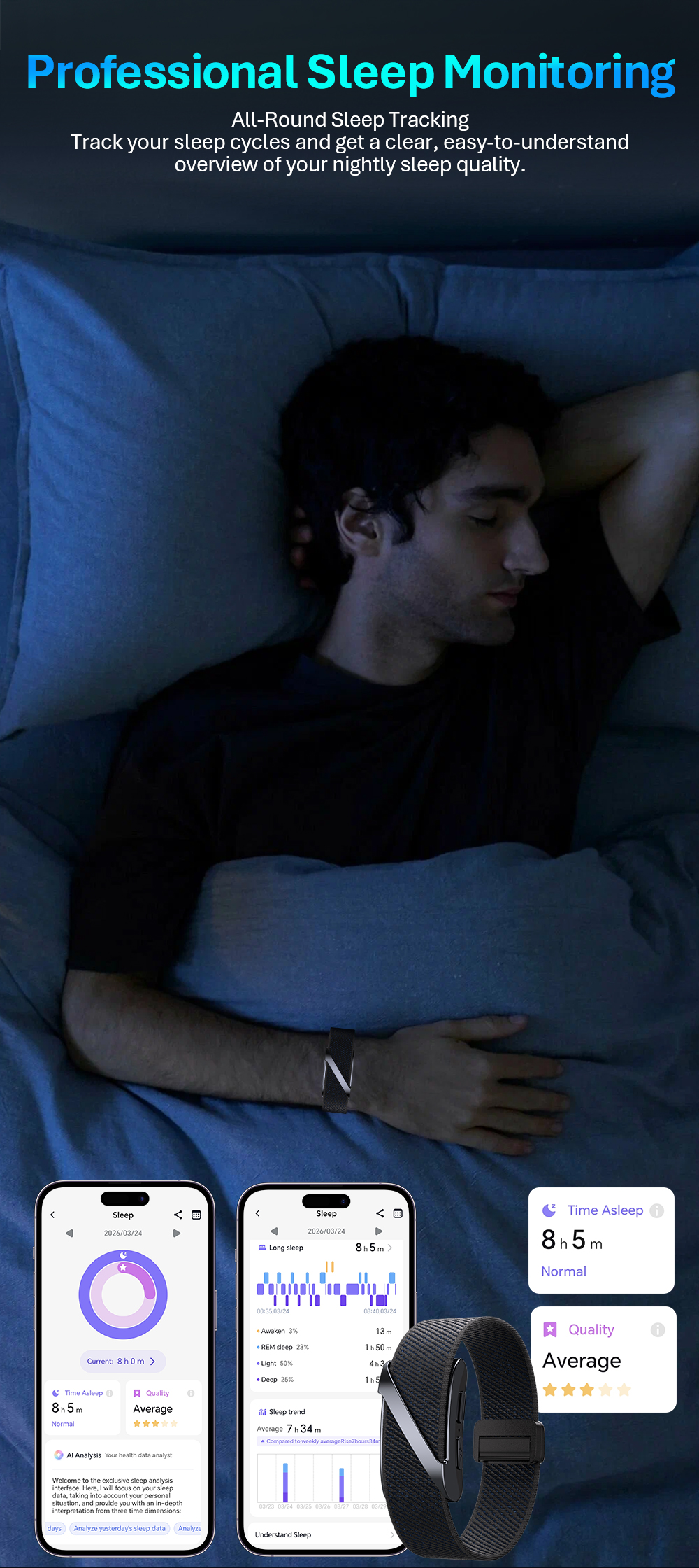 VALDUS VANTA New Screenless Smart Watch Supports ECG Monitoring Multiple Sports Modes Womens Health Reminder Screenless Smartwatch-Shenzhen Shengye Technology Co.,Ltd