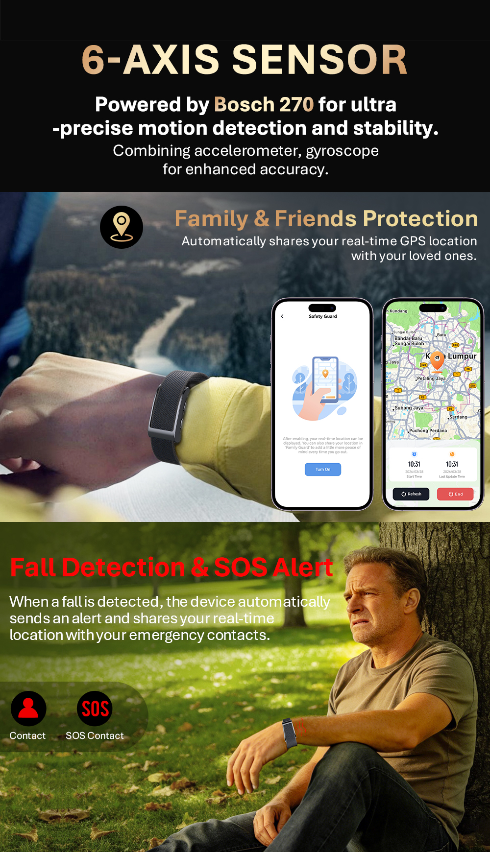 VALDUS 2026 VIGOR New Screenless Smartwatch Supports GPS Positioning SOS Emergency Health Monitoring Screenless Smartwatch-Shenzhen Shengye Technology Co.,Ltd