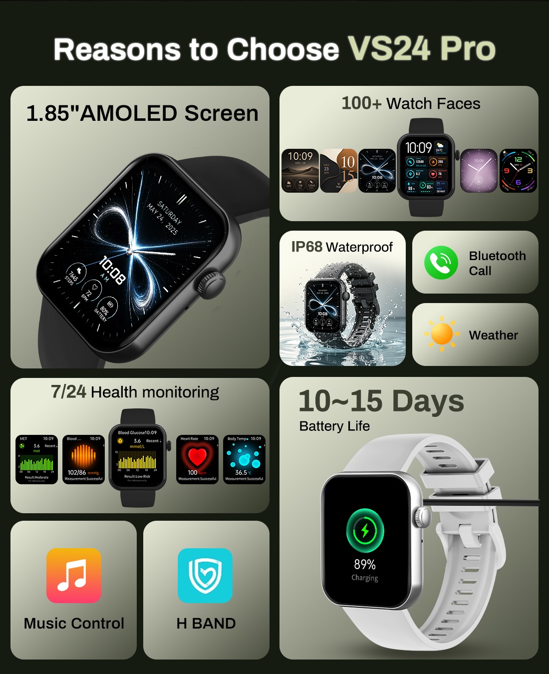 VALDUS New VS24 PRO 1.85-inch AMOLED Screen Smartwatch with Health Monitoring Bluetooth Calls And IP68 Waterproof Smart Watch-Shenzhen Shengye Technology Co.,Ltd