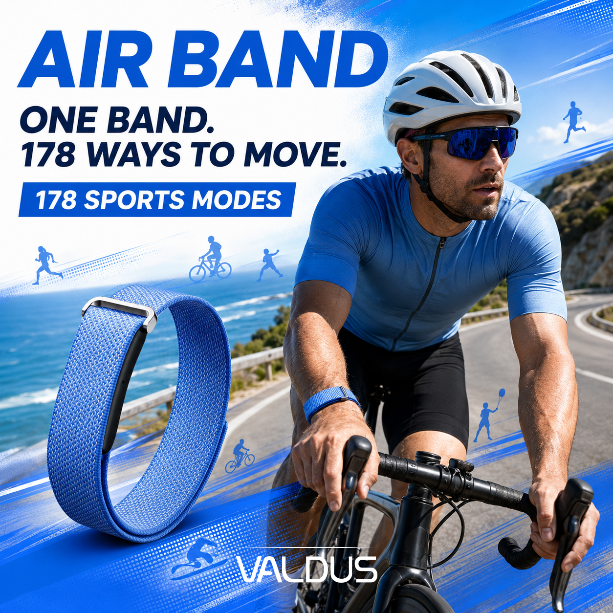 VALDUS 2026 New AIR BAND Screenless Smart Watch Supports Heart Rate Monitoring Multiple Sports Modes IP68 Waterproof Screenless Smartwatch-Shenzhen Shengye Technology Co.,Ltd