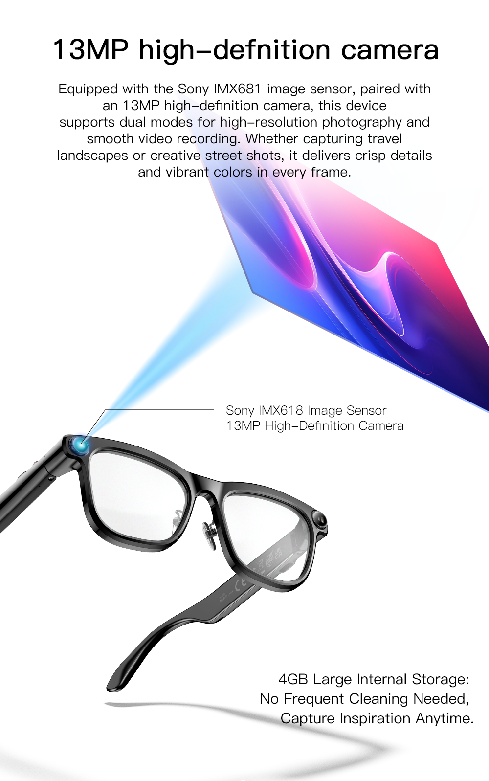 VALDUS VIS05 Smart Glasses Support Camera Smart Video Voice Recording WiFi Transfer Bluetooth Calls Smart Glasses-Shenzhen Shengye Technology Co.,Ltd