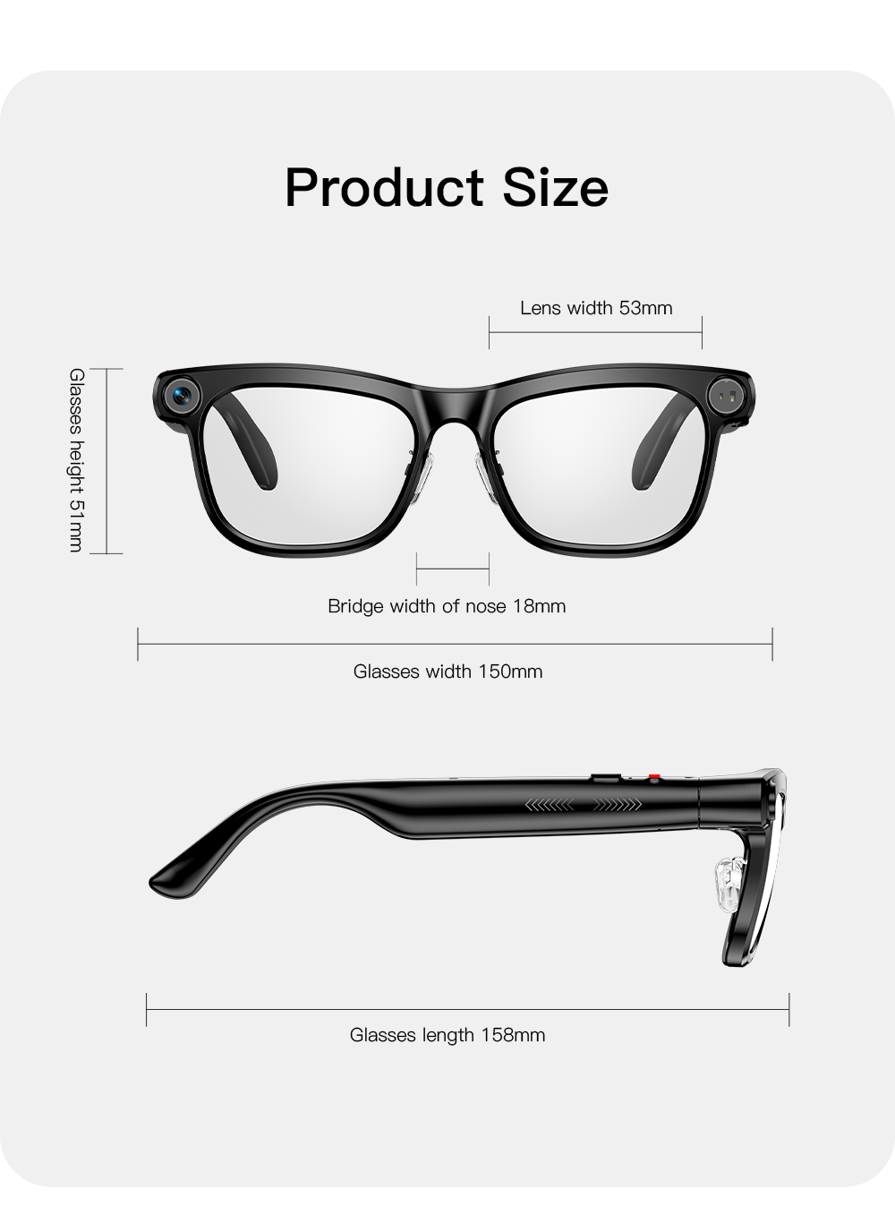 VALDUS VIS05 Smart Glasses Support Camera Smart Video Voice Recording WiFi Transfer Bluetooth Calls Smart Glasses-Shenzhen Shengye Technology Co.,Ltd
