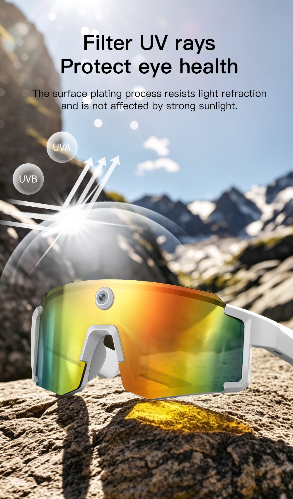 VALDUS Newly Launched SVI01 Solar Smart Glasses With an 8MP Camera Motion Support IPX4 waterproof 1080P video recording Solar Smart Glasses-Shenzhen Shengye Technology Co.,Ltd
