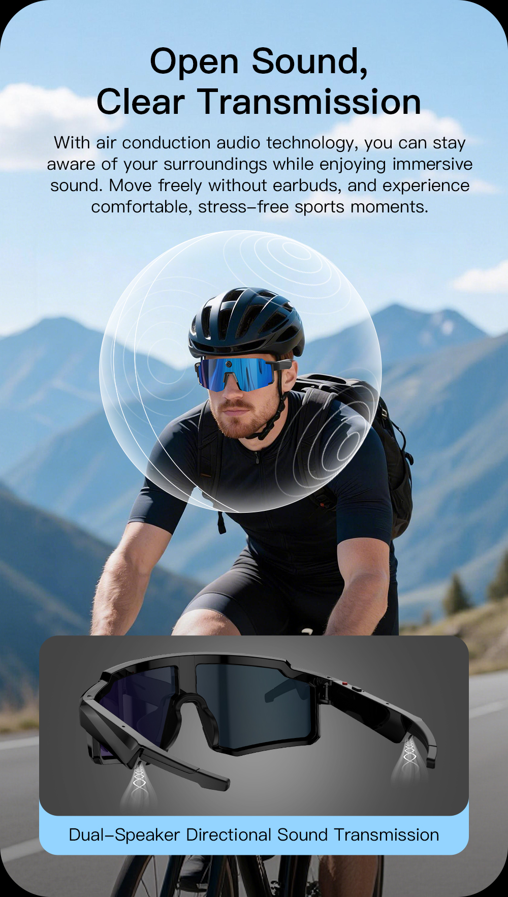 VALDUS Newly Launched SVI01 Solar Smart Glasses With an 8MP Camera Motion Support IPX4 waterproof 1080P video recording Solar Smart Glasses-Shenzhen Shengye Technology Co.,Ltd