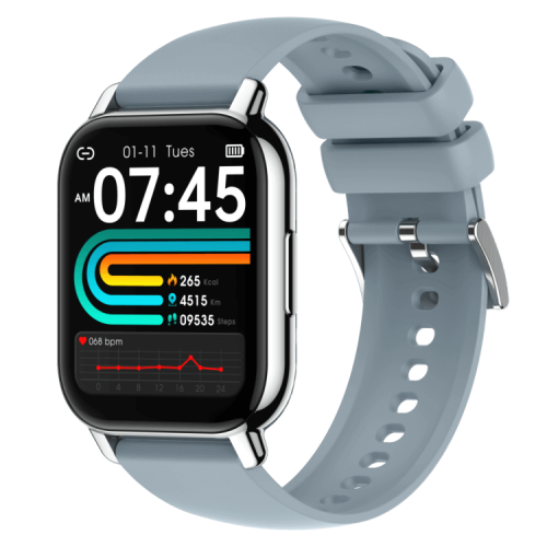 P66 Adjust Screen Brightness Silicone Square Smart Watch