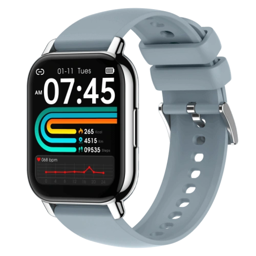 P66 Ajuster la luminosité de l'écran Montre intelligente carrée en silicone