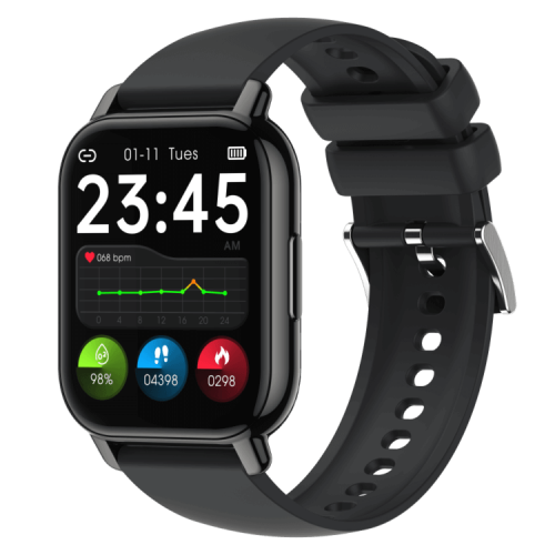 P66 Adjust Screen Brightness Silicone Square Smart Watch