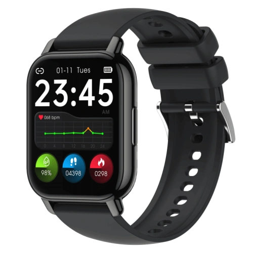 P66 Ajuster la luminosité de l'écran Montre intelligente carrée en silicone
