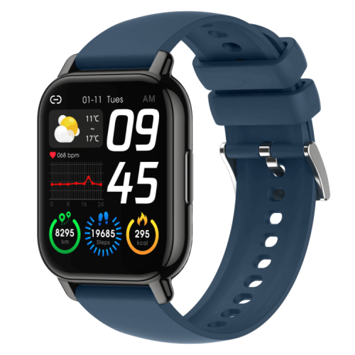 P66 Adjust Screen Brightness Silicone Square Smart Watch
