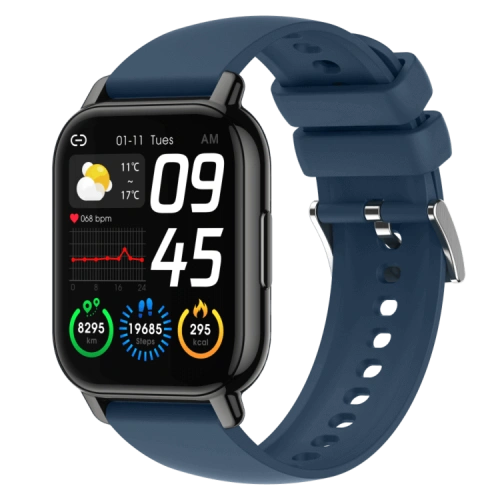 P66 Ajuster la luminosité de l'écran Montre intelligente carrée en silicone
