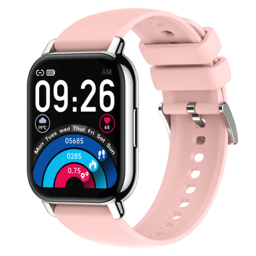 P66 Adjust Screen Brightness Silicone Square Smart Watch
