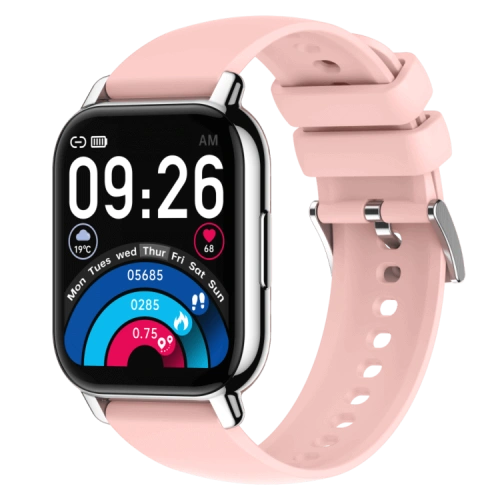 P66 Ajuster la luminosité de l'écran Montre intelligente carrée en silicone