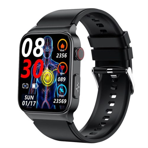 E500 Blutdruck Blutsauerstoff Blutzucker EKG Smartwatch Benutzerdefiniertes Logo 1,83 Bildschirm Gesundheitsüberwachung Smart Watch