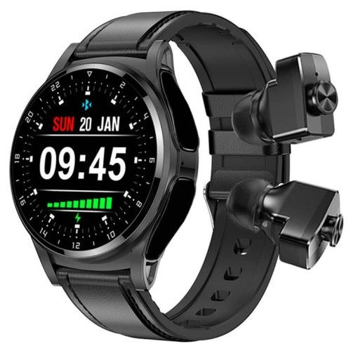 GT66 TWS Kulaklık 2'si 1 Arada Smartwatch NFC Erişim Kontrolü Tüm Metal CNC Çelik Hissi