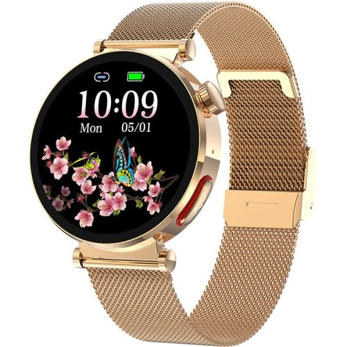 ET490 Smartwatch montre de santé pour femmes surveillance ECG précise conception d'apparence ronde