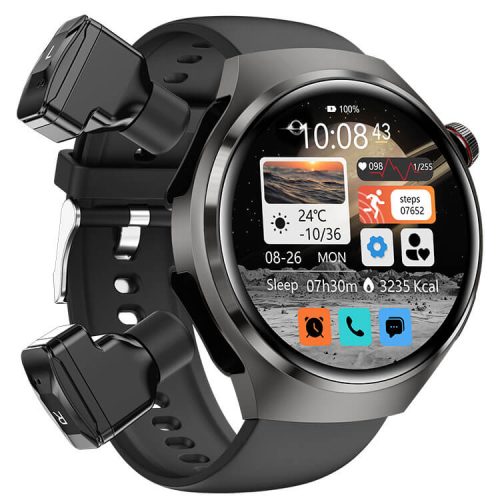 DK56 Smartwatch 2-in-1 Bluetooth Earbuds NFC Access Control Multiple Functional Dial