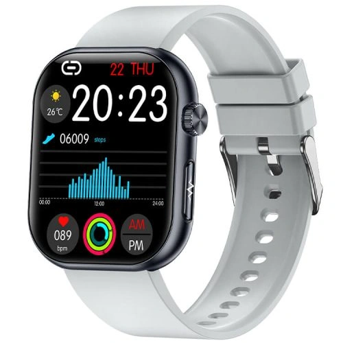ET587 Smartwatch 1.96 Inch AMOLED Screen Electrocardiogram Testing NFC Function